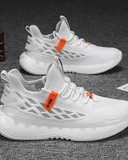 Men's Fashion Casual Fly Woven Mesh Breathable Platform Sneaker