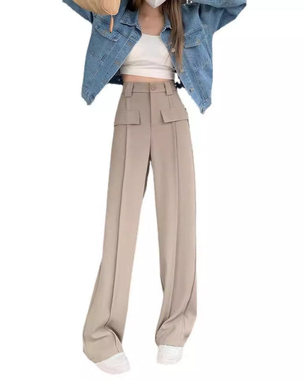 Narrow Wide-leg Pants Women's High Waist Slimming Loose