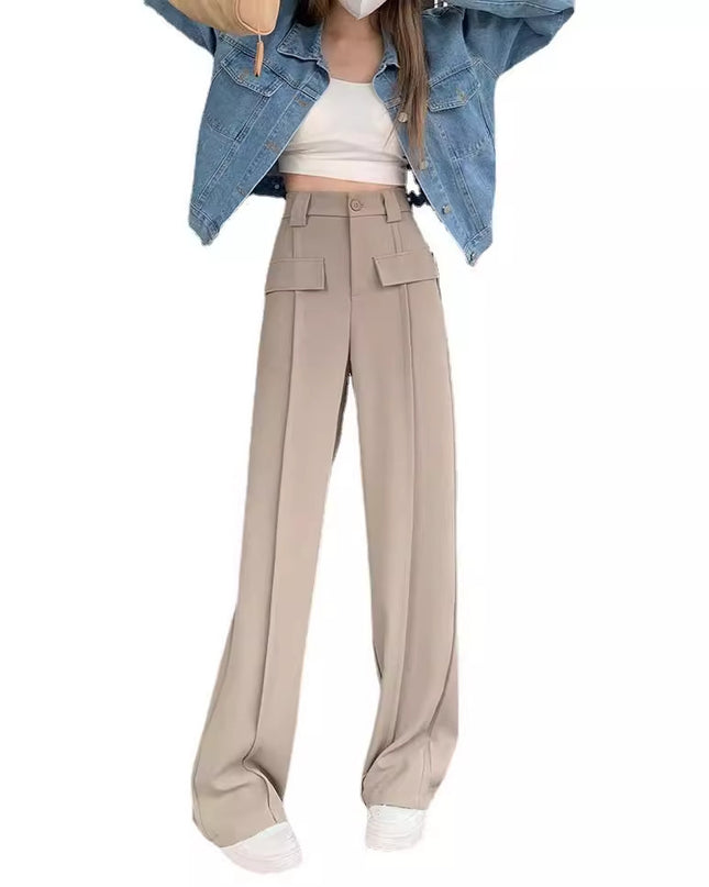 Narrow Wide-leg Pants Women's High Waist Slimming Loose