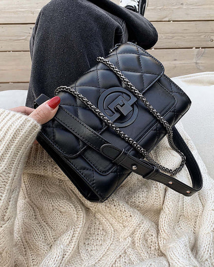 Hong Kong Style Spring Diamond Pattern Chain Bag Women's New