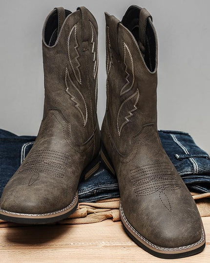 Retro Autumn And Winter Western Cowboy Worker Boot