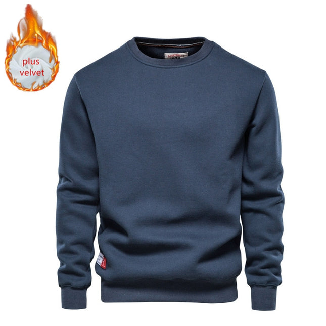 Men's Solid Color Pullover Sports Round Neck Bottoming Shirt Sweater