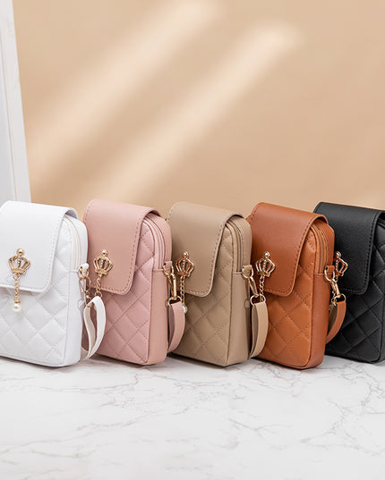 Simple All-match Messenger Bag Pearl Vertical Model In Square Shape