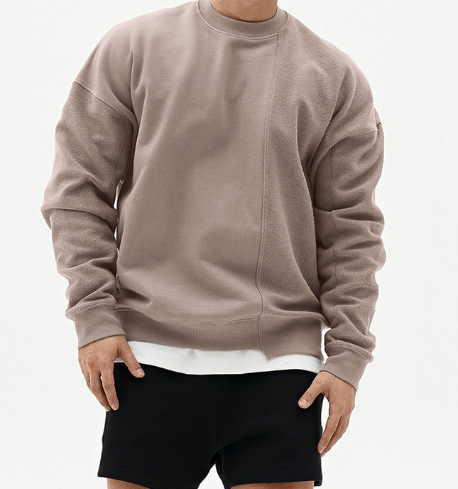 Solid Color Round Neck Sweater Korean Style Fashion Brand Loose