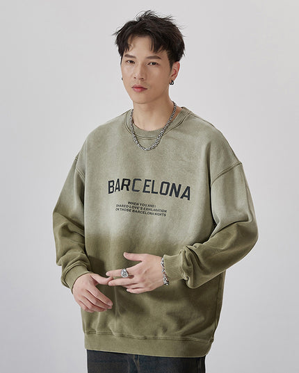 Autumn And Winter New Pure Cotton American Round Neck Sweater Men