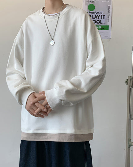Men's Loose Round Neck Pullover T-shirt