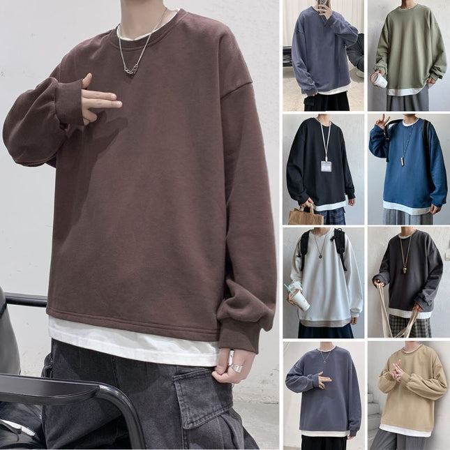 Men's Loose Round Neck Pullover T-shirt