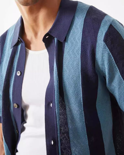 Fashion Men's Polo Shirt Hollow Breathable