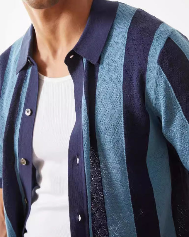 Fashion Men's Polo Shirt Hollow Breathable