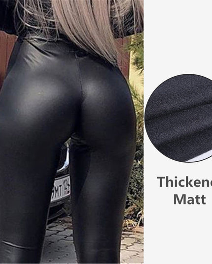 PU Leather Pants Women's High Waist