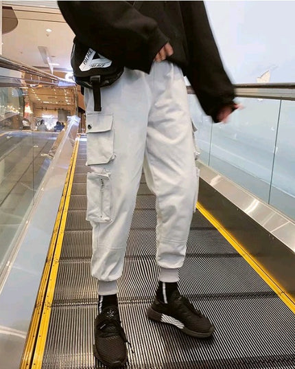 Overalls, men's tide brand, loose feet, national tide, leisure port wind