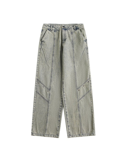 Trendy Retro Washed Jeans Men And Women Trendy Baggy Straight Trousers