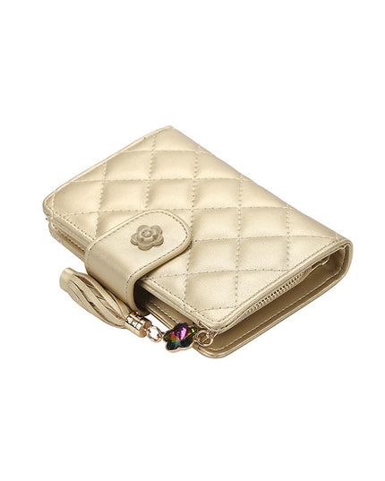 Women's Mid-length Wallet Simple Rhombus Large-capacity Three-fold Change Wallet