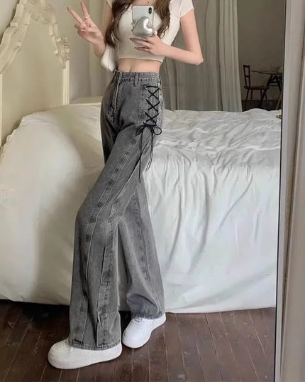 SpringSummer New Straight Loose All-matching Slimming Wide-leg Pants
