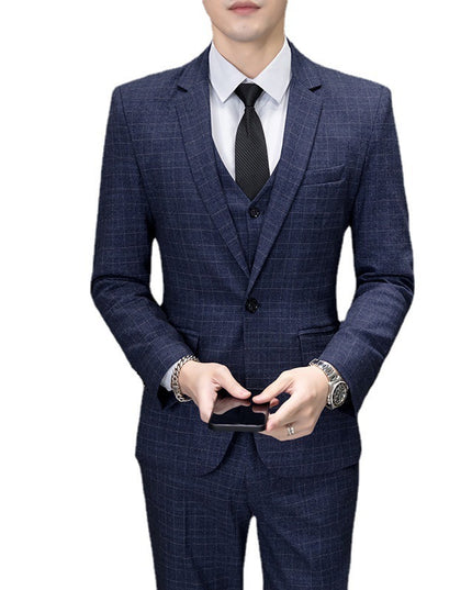 Men's Korean-style Slim Fit Youth Leisure Suit Three-piece Suit
