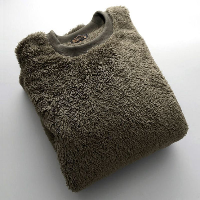Autumn And Winter Plus Size Men's Round Neck Pullover Keep Warm Sweater