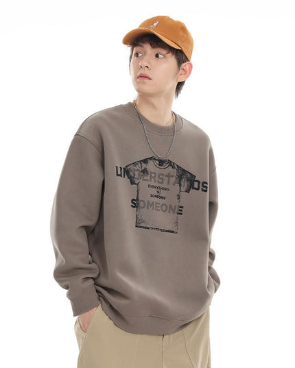 Design Sense Printed Crew Neck Sweatshirt Men