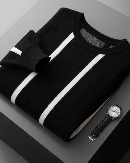 Men's Round Neck Autumn And Winter Thickening Knitted Sweater Loose Casual Wool Tops