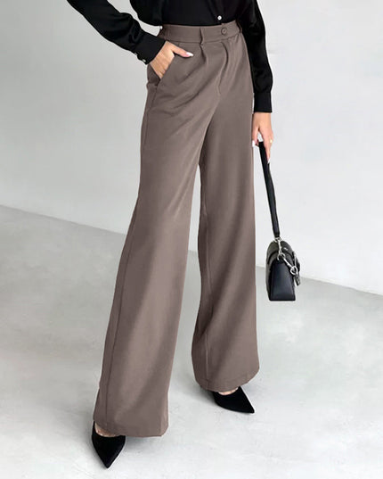 Women's Pure Color Temperament All-matching Casual Trousers