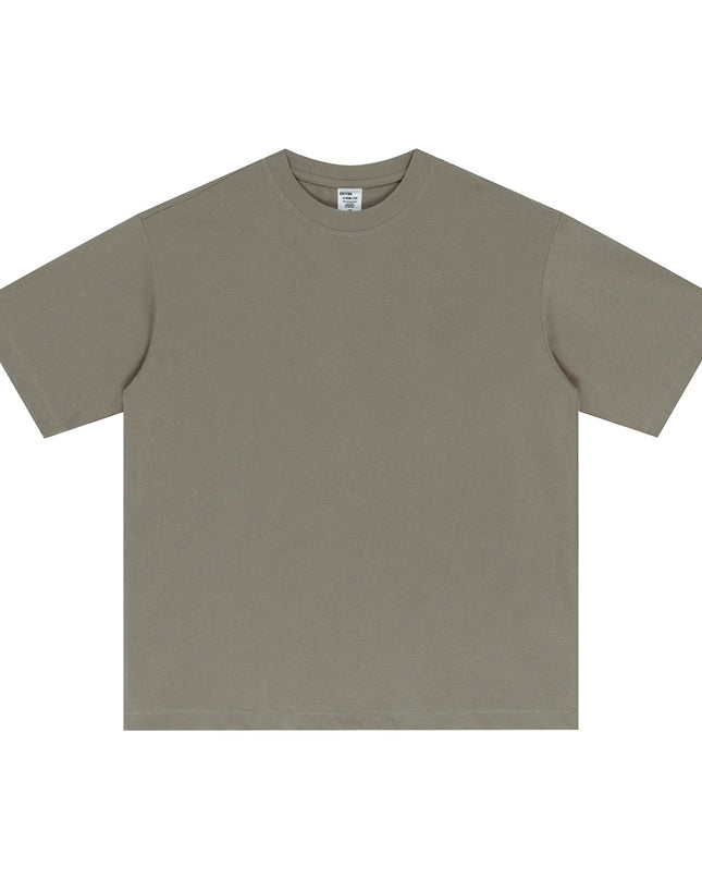 Street Long-staple Cotton Solid Color Short Sleeve