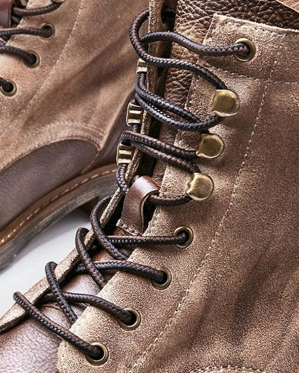 Genuine Leather Fleece Lined Mid-Top Martin Men's Boots High-top Trendy Foreman Motorcycle Desert Boots