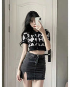 8730 Gray Split Stretch Skirt