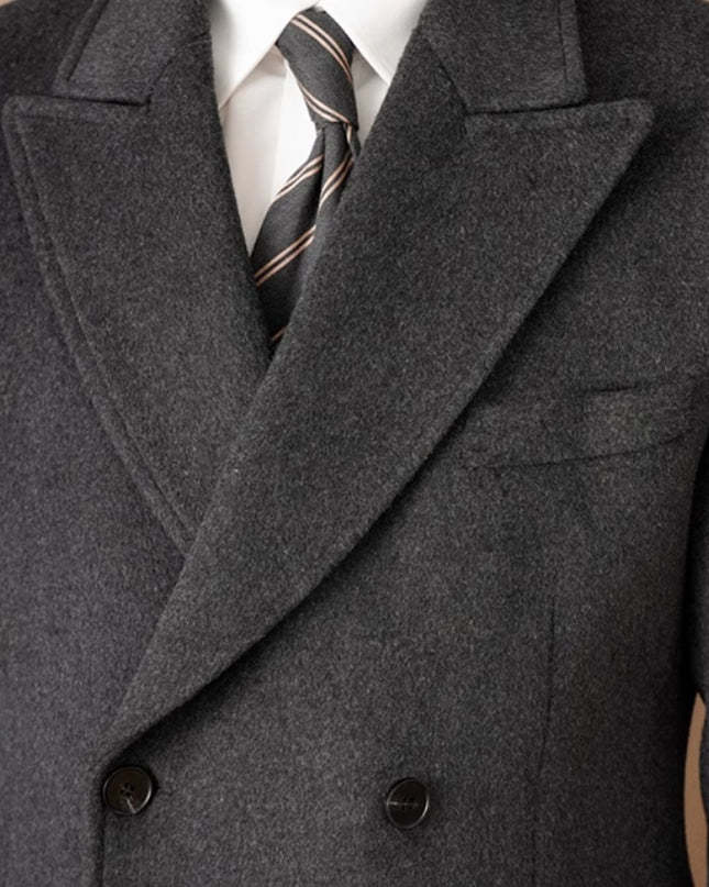 Double Breasted Coat Wool Atmospheric Field Coat