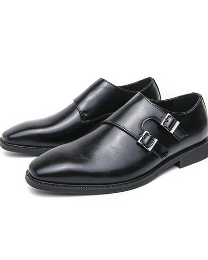 Business Formal Wear Leather Shoes Men's Casual Three Joint Pumps Mengke Buckle Office Wedding Shoes