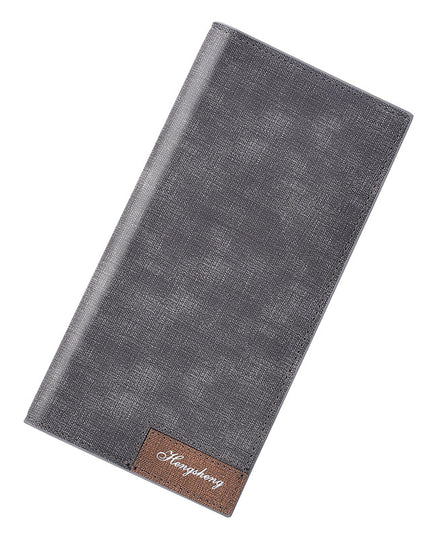Men's Long Wallet Fashion Button Bag Thin Style
