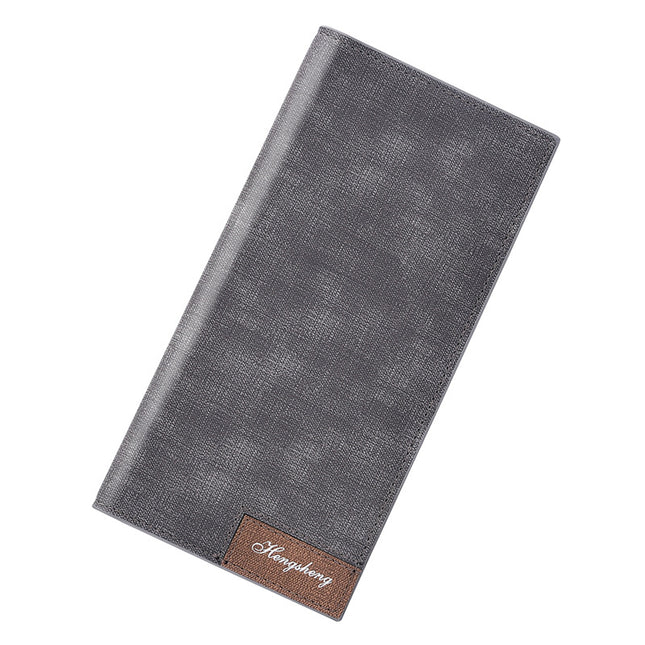 Men's Long Wallet Fashion Button Bag Thin Style