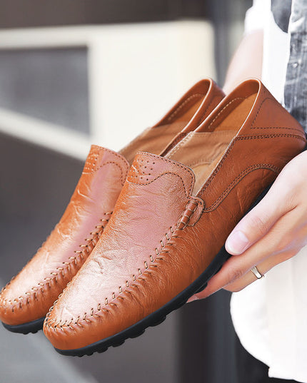 British Style Men's Casual Fashion Soft Bottom Leather Shoes
