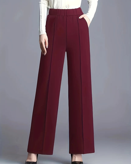 Women's Autumn And Winter Solid Color Wide Leg High Waist Loose And Slimming Casual Pants