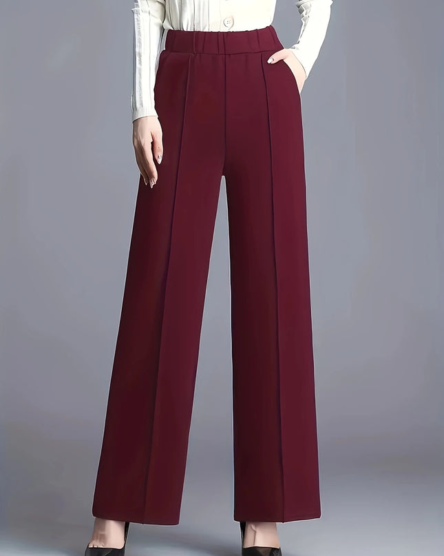 Women's Autumn And Winter Solid Color Wide Leg High Waist Loose And Slimming Casual Pants