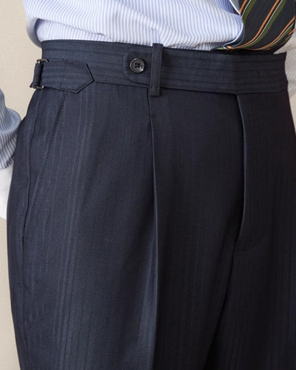 Business Casual Gentry Striped Straight High-waisted Trousers