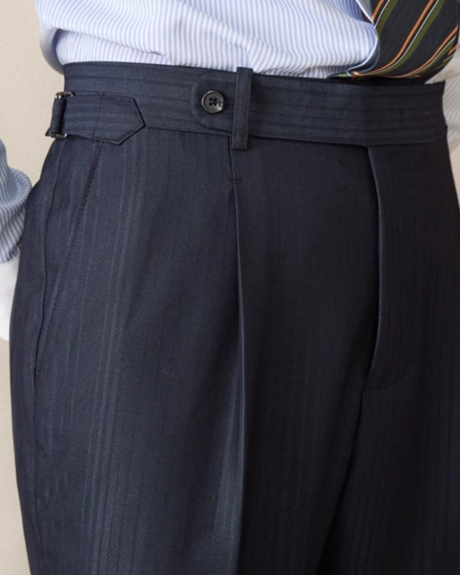 Business Casual Gentry Striped Straight High-waisted Trousers