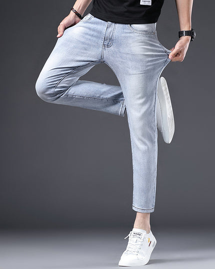Jeans Men's Summer Thin Fit Straight Sleeve