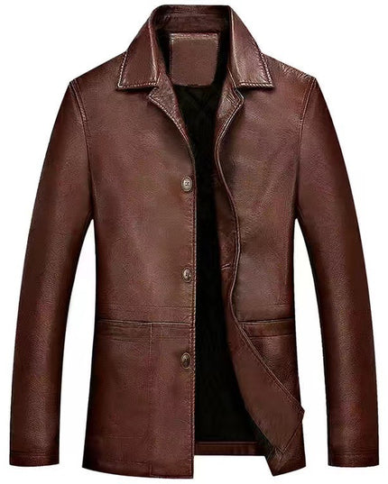 Autumn New Young And Middle-aged Leather Jacket