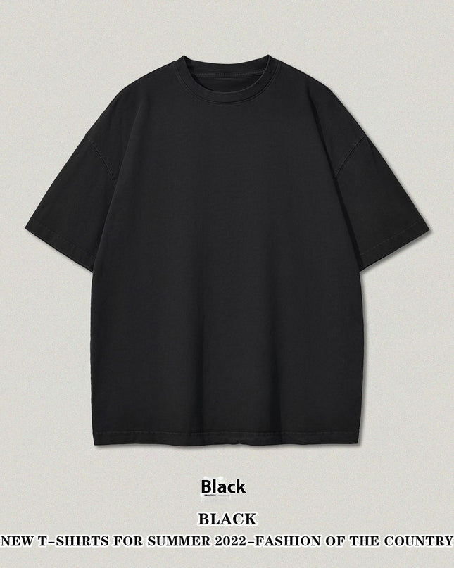 Washed Heavy Cotton Short Sleeve Retro