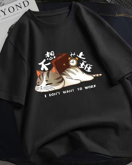 Men's Cartoon Printed T-shirt Casual Top
