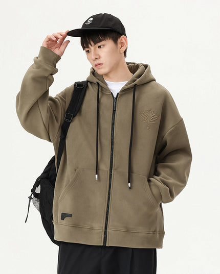 Embroidered Loose Sports Zipper Jacket