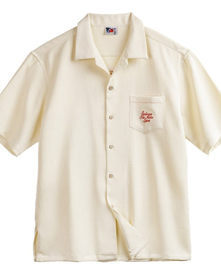Bamboo Pattern Cuban Collar Shirt For Men