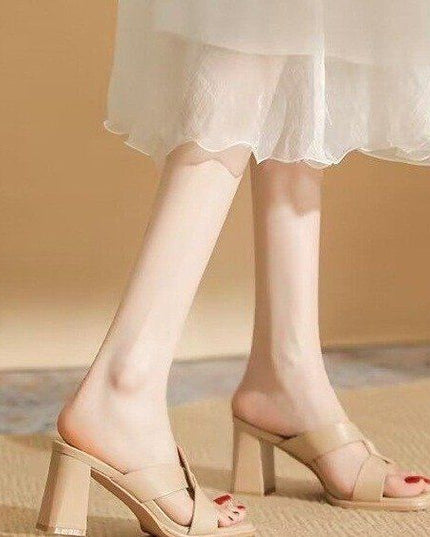 Summer Fashion Open Toe Chunky Heel High Heel Sandals For Women