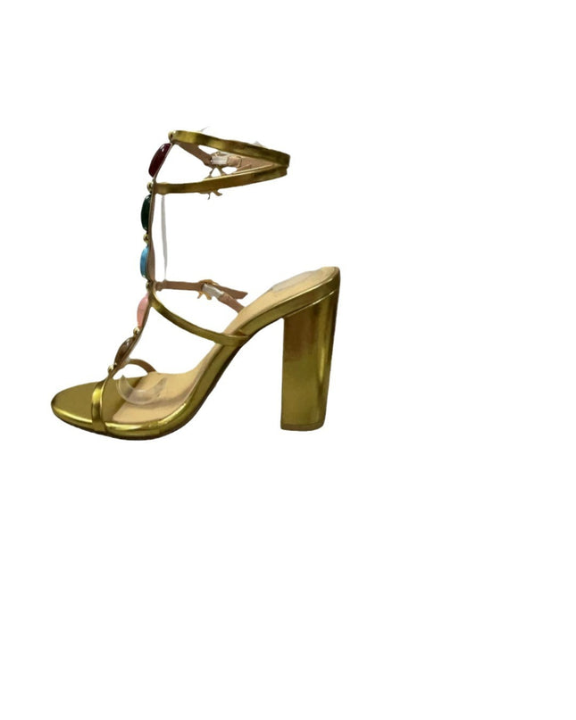 Women's Open Toe Gem Chunky Heel High Heel Roman Sandals