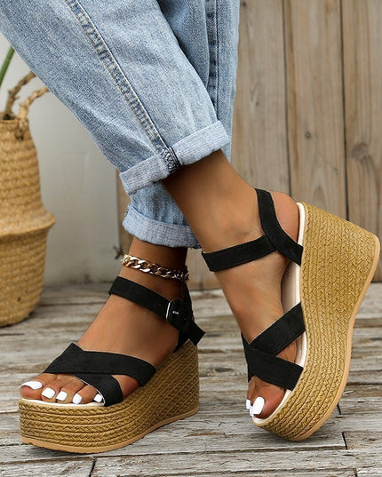 Women's Platform Suede Sandals Summer