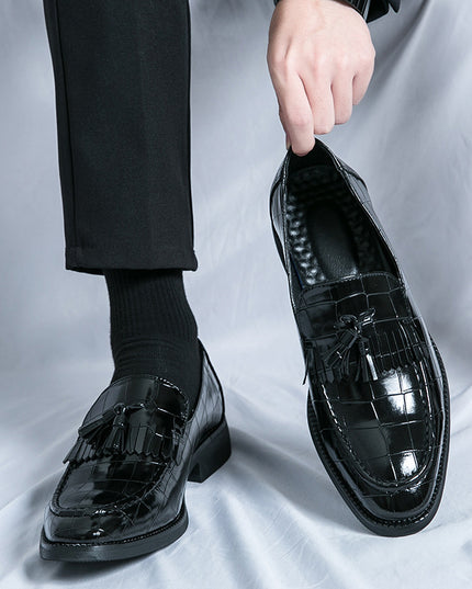 Casual Slip-on Pointed British Style Small Leather Shoes