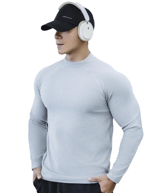 Men's Dralon Thermal Slim Fit Half-high Collar Long Sleeves Top