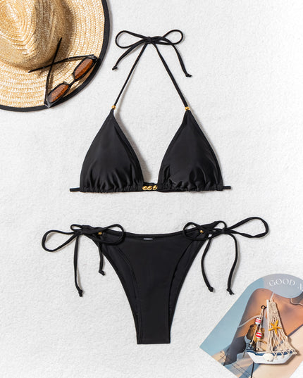 Bikini Swimsuit Women's Metal Bead Split Swimsuit