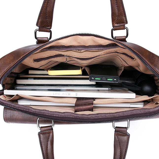 Large Capacity Computer Bag | Shoulder Bag, Synthetic Leather
