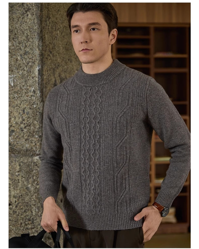 Business Casual Texture Jacquard Sweater
