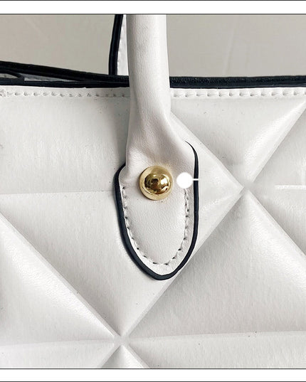 Bag Women's Bag New Spring Western Style Shoulder Bag Fashion Embroidery Thread Wide Shoulder Strap Rhombus Portable Messenger Bag